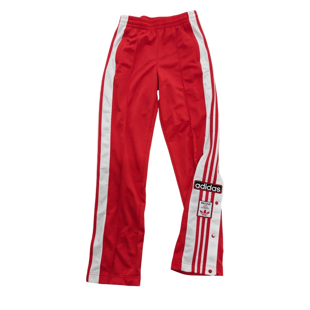 Adidas Originals Adibreak Track Pants Red White Snap Button Breakaway XS CV8278
